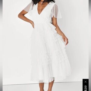 New with tags Lulus white Swiss dots tulle dress